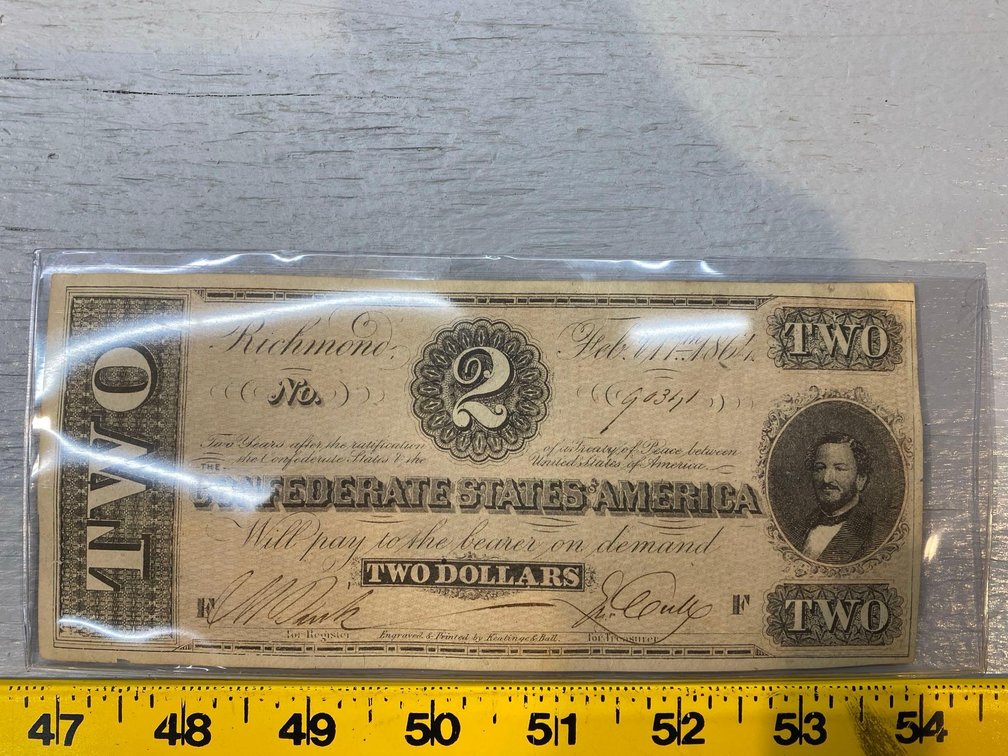 (I-833) TYPE-70 $2 CONFEDERATE NOTE (ABOUT UNCIRCULATED)