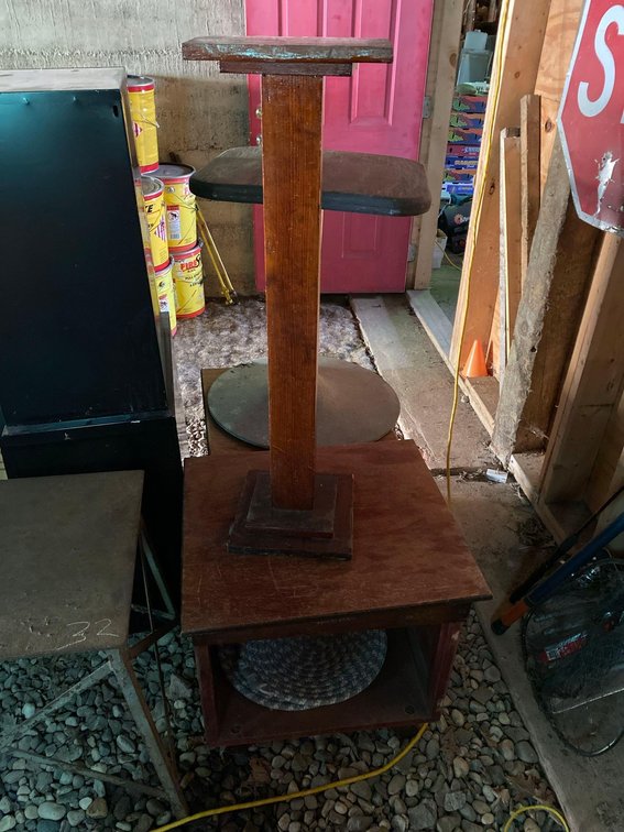 WOODEN TABLE CART AND SMALL WOODEN STAND