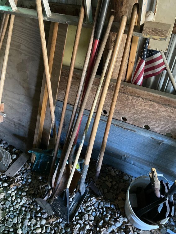 SPADE, SNOW SHOVEL, SMALL TRENCHING SHOVEL, AND MORE
