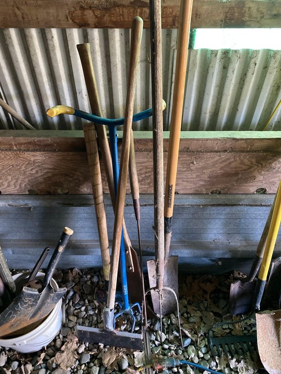 SLEDGE, HAND TILLER, PITCH FORK, TRENCH SPADE, AND MORE
