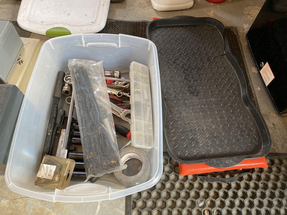 ASSORTMENT OF WRENCHES, KNEEL PAD, AND BOOT MAT