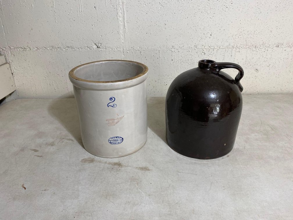 RED WING 2 GALLON CROCK AND CROCK JUG