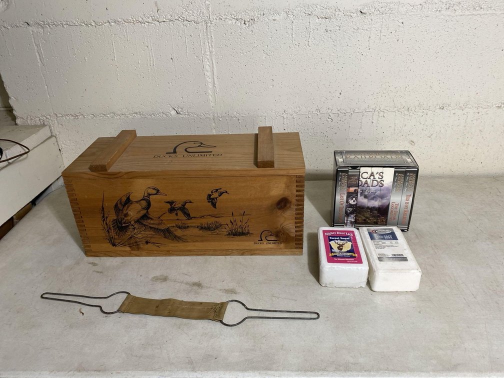 WOODEN DUCKS UNLIMITED BOX, DEER  LICKS, AND MORE