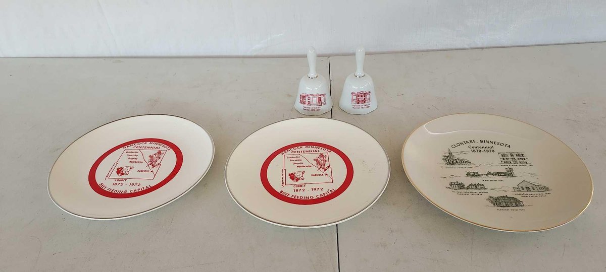 (I-21) COLLECTION OF CLONTARF AND HANCOCK CENTENNIAL PLATES