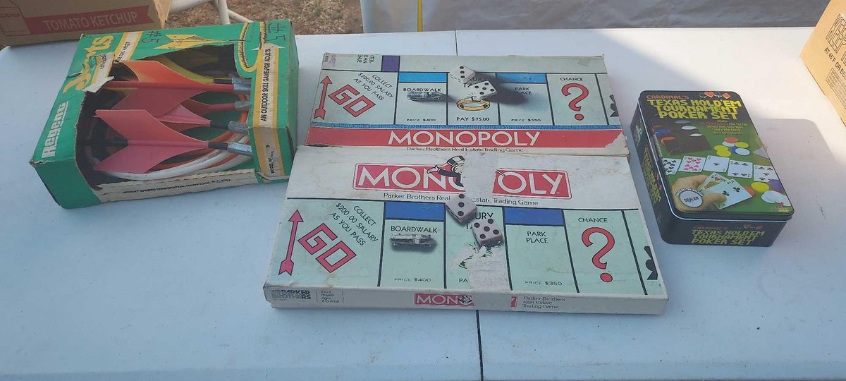 (I-46) VINTAGE LAWN DARTS AND MONOPOLY GAMES