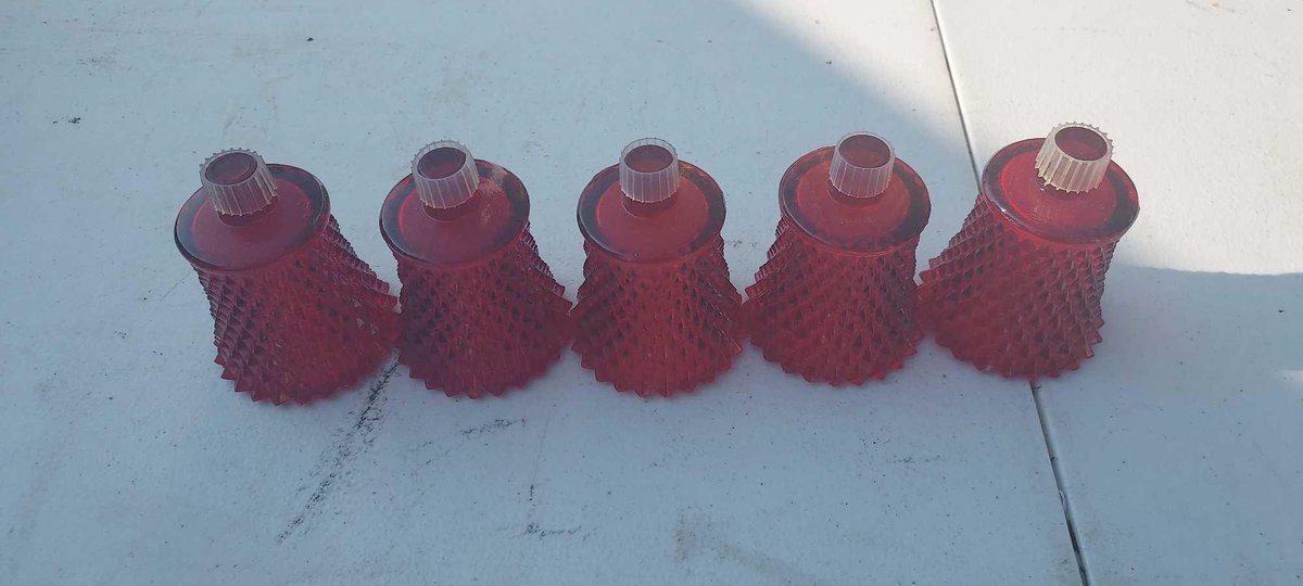 (I-75) RED GLASS "HOME INTERIOR" VOTIVES
