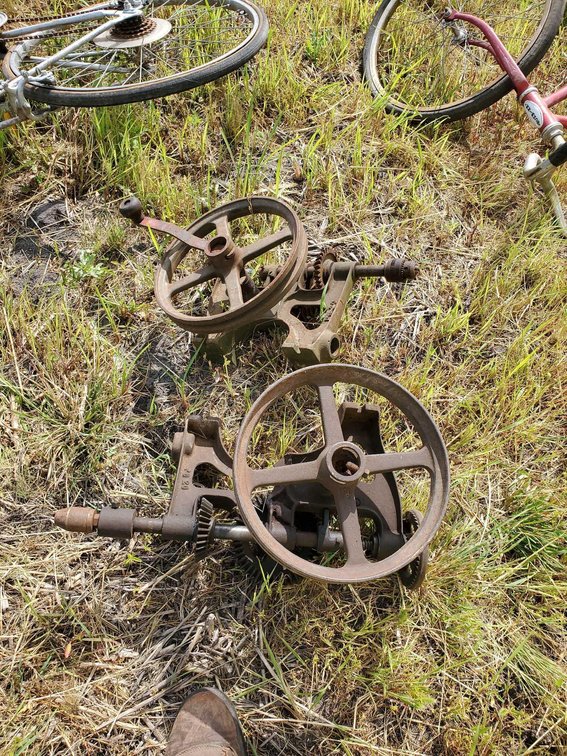 (I-43A) (2) VINTAGE DRILL PRESSES