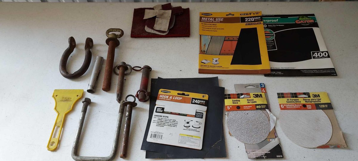 HITCH PINS, CLEVIS, SANDPAPER, AND MORE