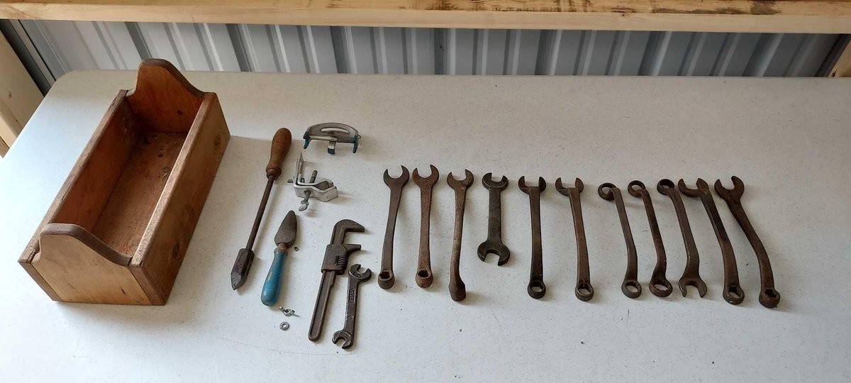 ASSORTMENT OF VINTAGE WRENCHES AND MORE