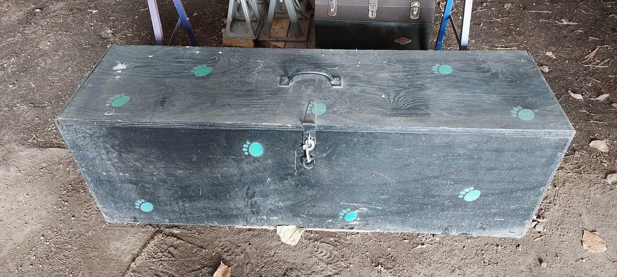 WOODEN STORAGE BOX, 48"W X 17"H X 14"D