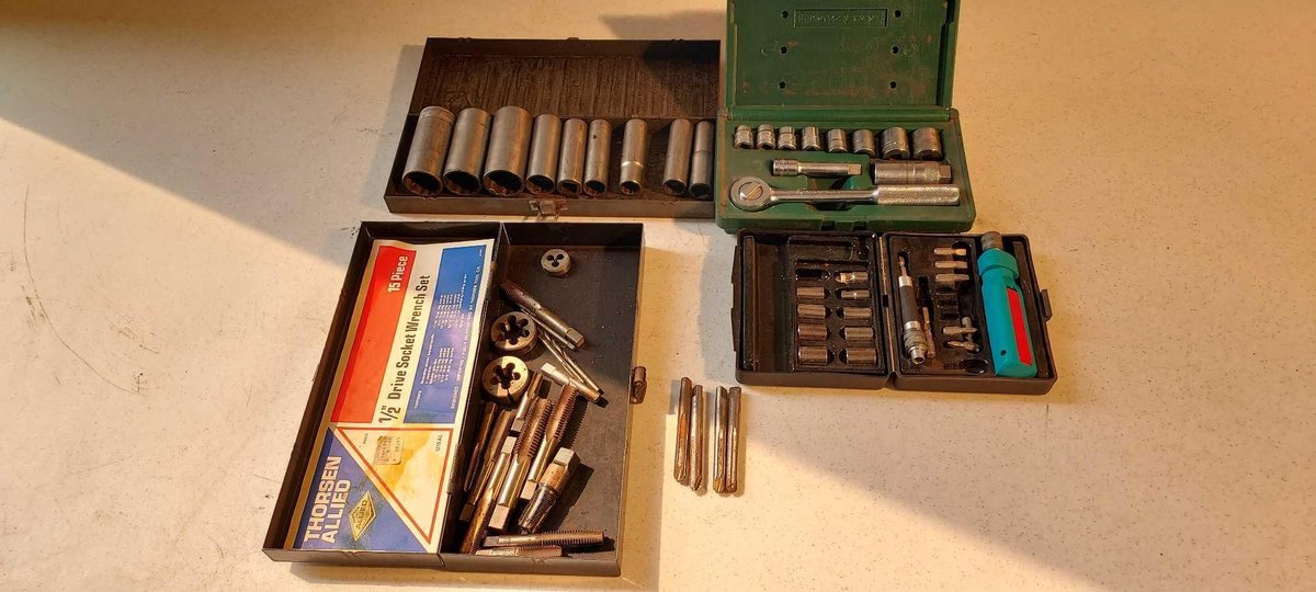 TAP & DIES AND ASSORTED SOCKET SETS