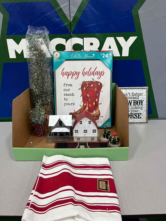Cowboy themed holiday décor donated by Design Group