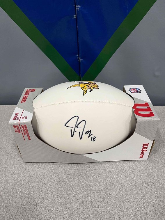 Justin Jefferson signed football donated by the Minnesota Vikings