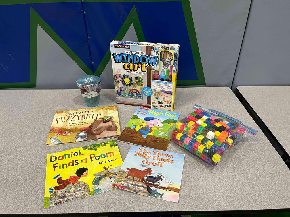 Kids book and learning activities donated by Meghan Sunderland