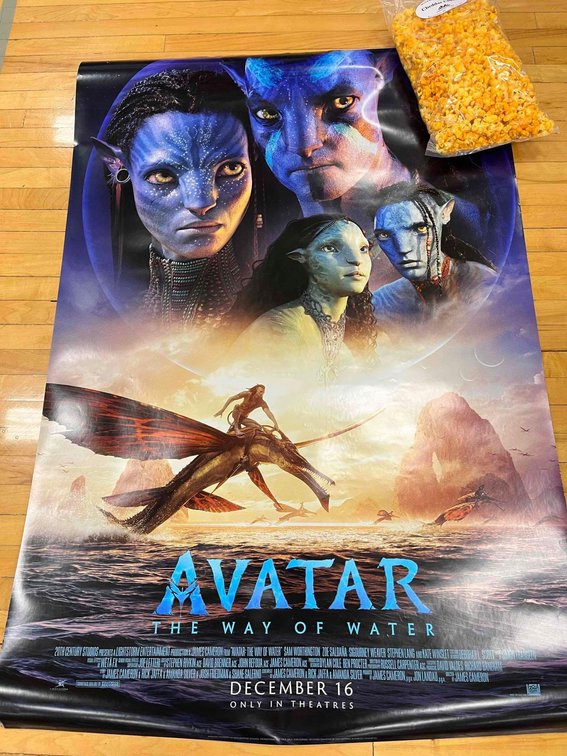 Avatar movie poster and popcorn donated by Millennium Theater