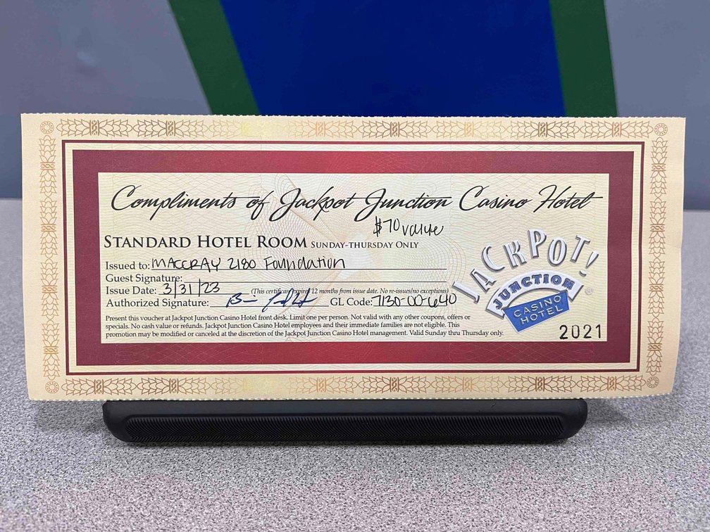 Jackpot Junction standard hotel room (Sunday through Thursday)
