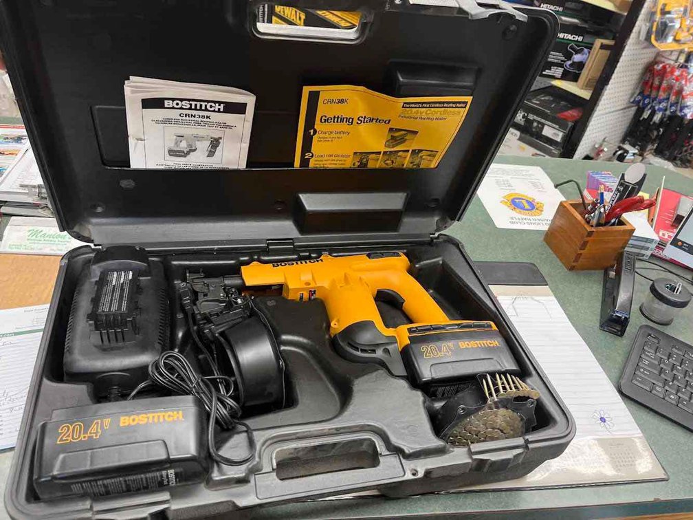 Bostitch 20V battery powered roofing nailer donated by Southside Lumber - Terry Epema