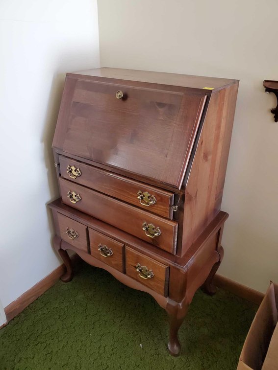 VINTAGE WOODEN SECRETARY'S DESK W27" X H40" X D16"
