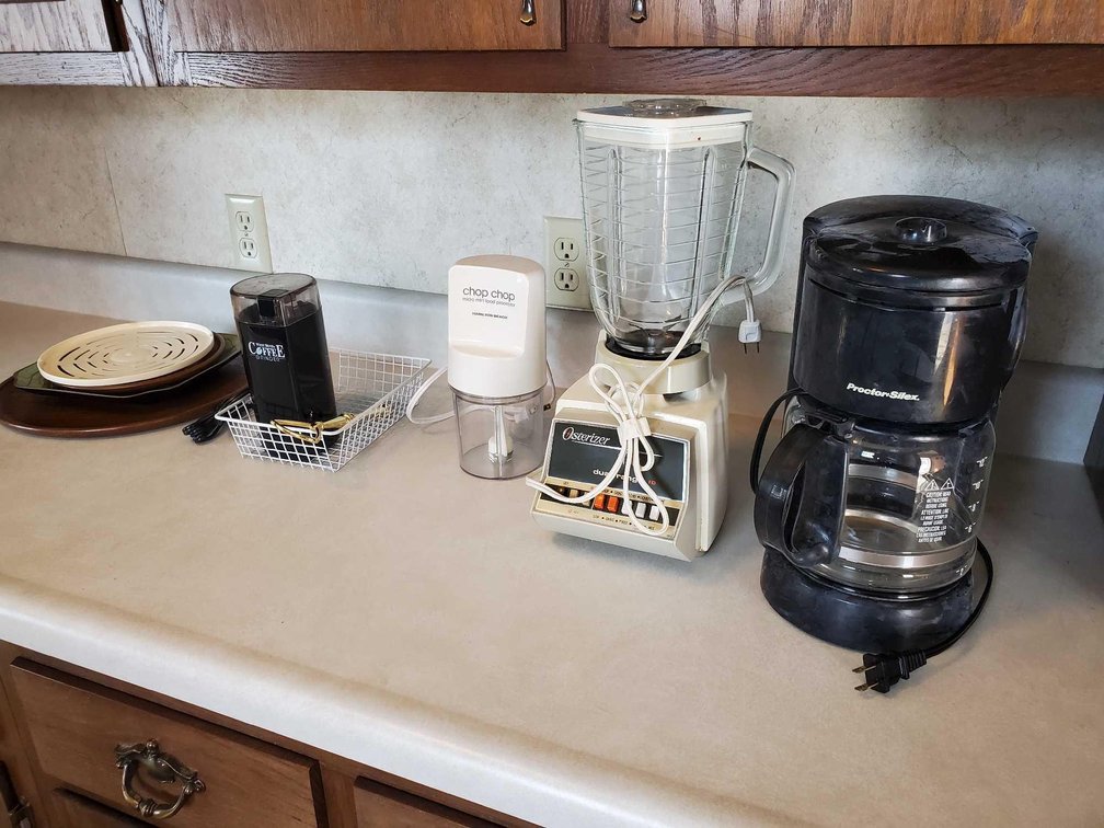 COFFEE MAKER, BLENDER, FOOD PROCESSOR, SERVING TRAYS, AND MORE
