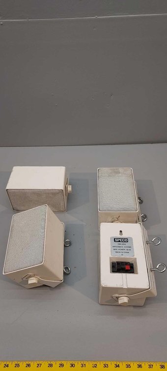 (I-21) (4) SPECO OUTDOOR SPEAKERS