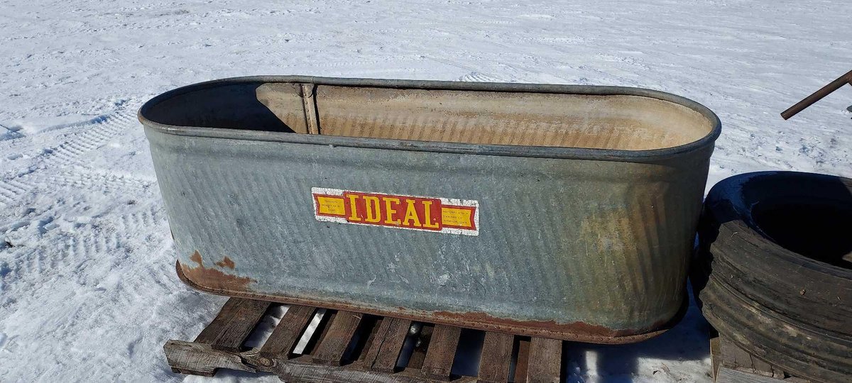 (I-184) 2' X 2' X 6' METAL LIVESTOCK WATER TANK, NO LEAKS