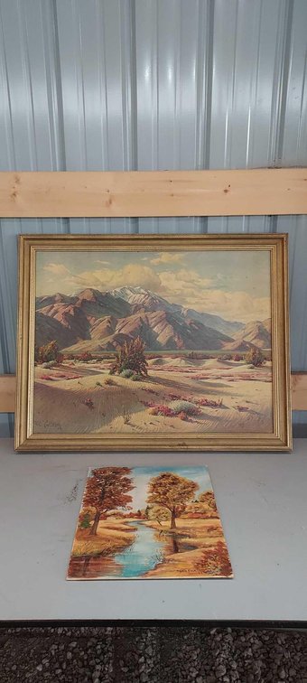 FRAMED PAINTING AND UNFRAMED PAINTING
