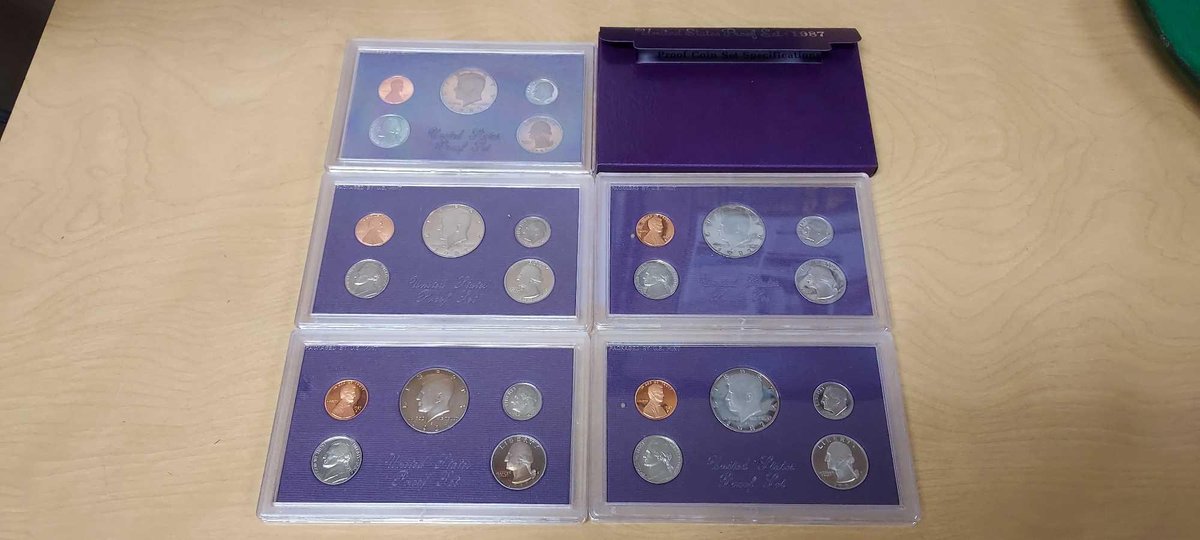 (5) 1987 PROOF SETS OF US COINS