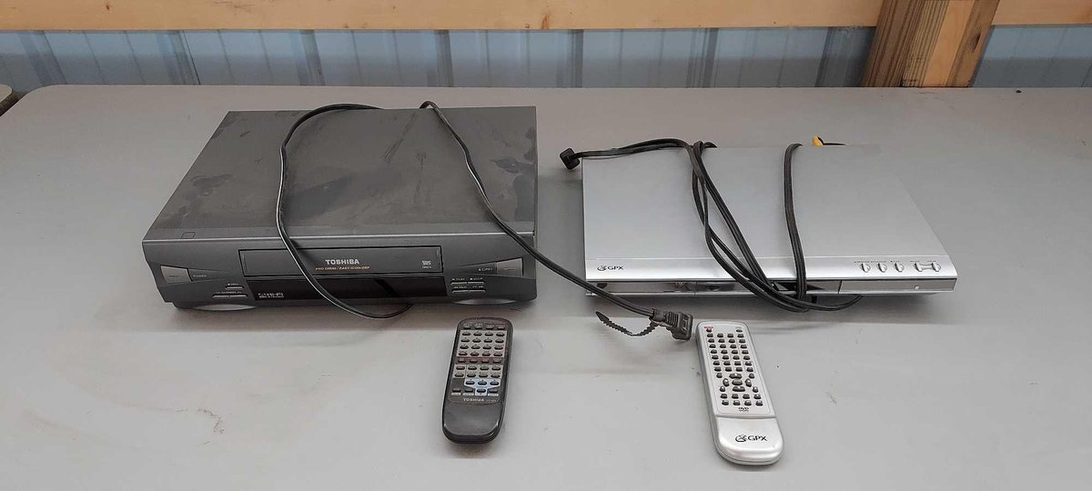 VCR PLAYER AND A DVD PLAYER