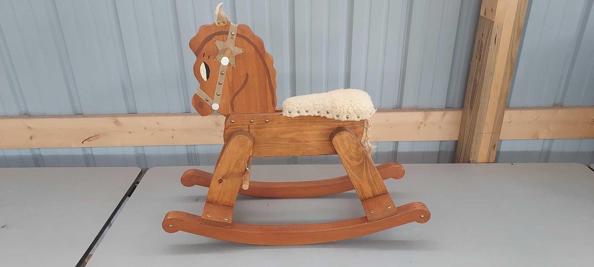 VINTAGE WOODEN ROCKING HORSE