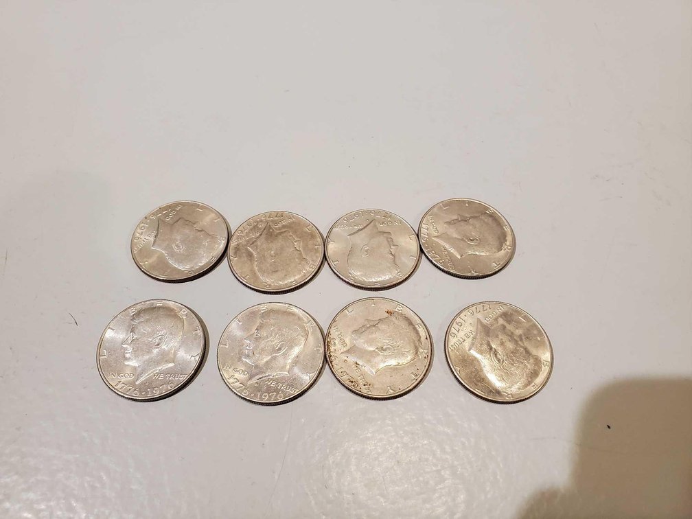 (8) SILVER HALF DOLLARS, CENTENNIAL 1776 - 1976