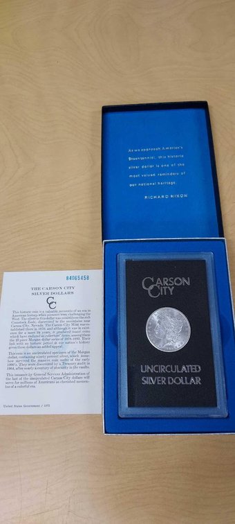 1884 UNCIRCULATED CARSON CITY MORGAN SILVER DOLLAR