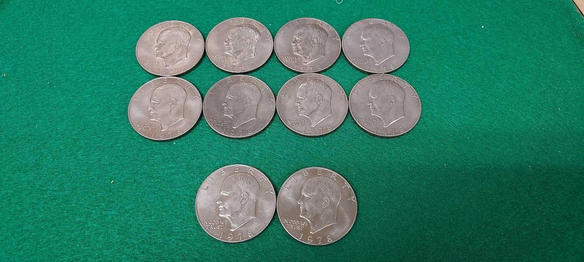 (10) 1978 EISENHOWER SILVER DOLLARS