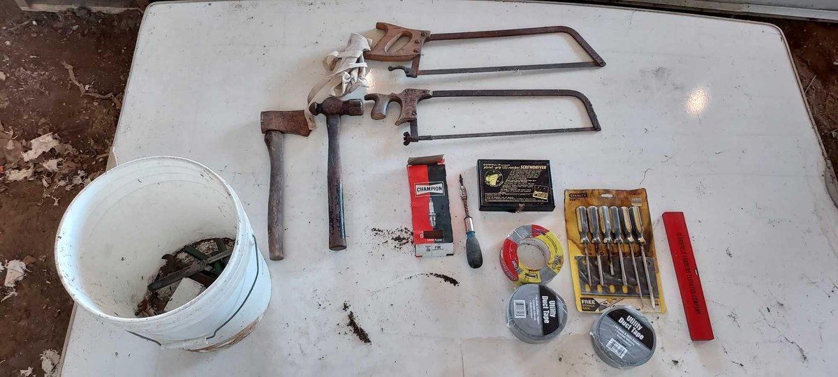 SCREWDRIVER SET, AXE, HACKSAWS, DUCT TAPE, AND MORE