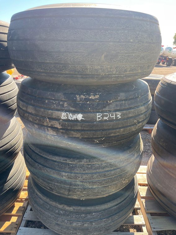 (B-243) (4) 16.5LX16 TIRES AND 8 BOLT RIMS