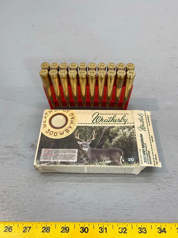 (I-7) BOX OF [20] 300 WEATHERBY MAGNUM 180 GR. UHV CARTRIDGES