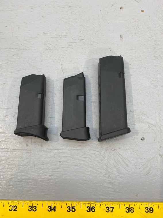 (I-19) 6 RD GLOCK 9MM MAG, 10 RD GLOCK 9MM MAG, AND 13 RD GLOCK 45 MAG
