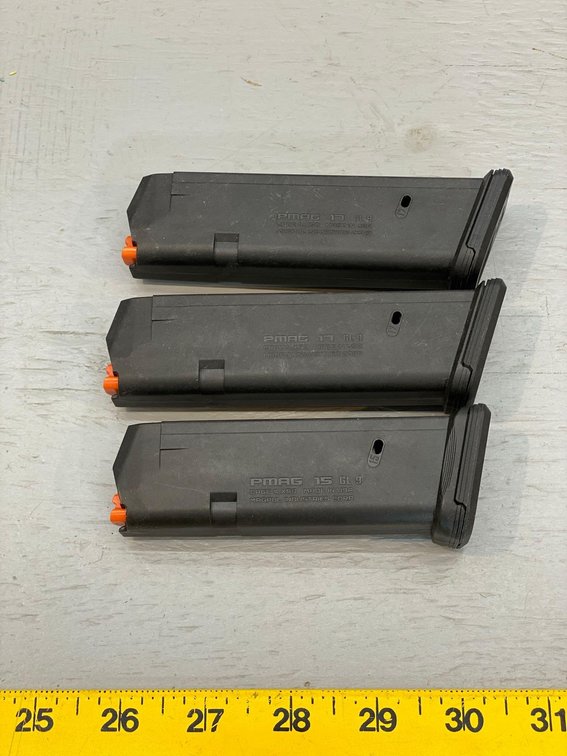 (I-23) [2] 17 RD PMAC GL9 MAGAZINES, AND 15 RD PMAC GL9 MAGAZINE