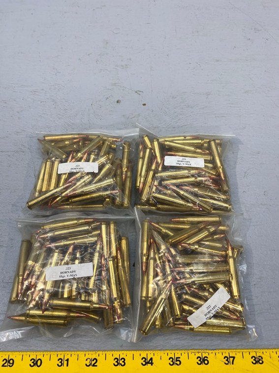 (I-55) [4] BAGS OF [50] HORNADY .223 55 GR V-MAX CARTRIDGES