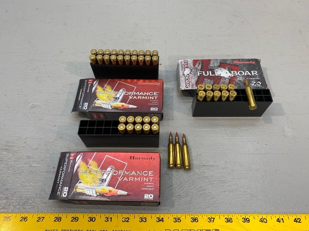 (I-60) [33] .243 WIN HORNADY 58 GR V-MAX CARTRIDGES, AND [11] .243 WIN HORNADY 80GR GMX CARTRIDGES