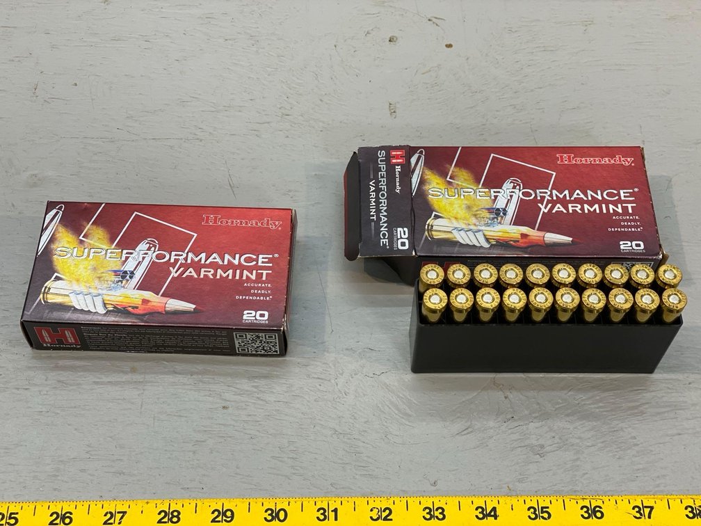 (I-61) [2] BOXES OF 20 .243 WIN HORNADY 58 GR. V-MAX CARTRIDGES