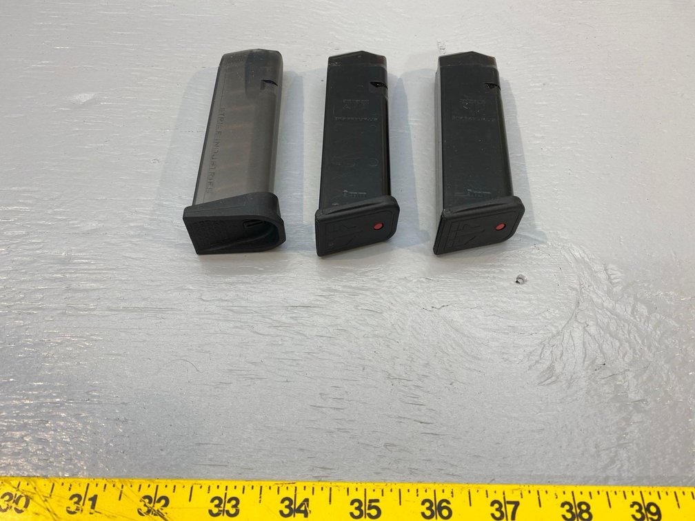 (I-7) [3] 9MM MAGAZINES, CLEAR