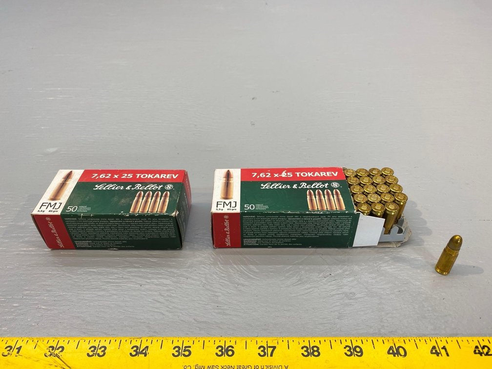 (I-19) [2] BOXES OF 50 7.62 X 25 TOKAREV FMJ 85 GR