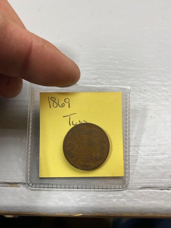 (I-53CO) 1869 TWO CENT PIECE