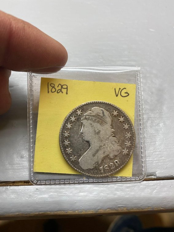 (I-56CO) 1829 CAPPED BUST HALF DOLLAR