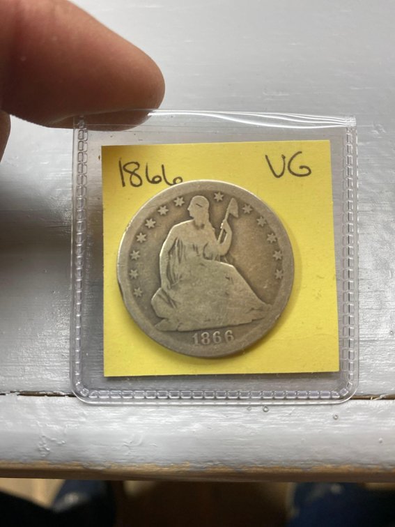 (I-59CO) 1861 SEATED LIBERTY HALF DOLLAR