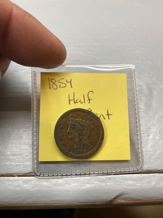 (I-68CO) 1854 HALF CENT