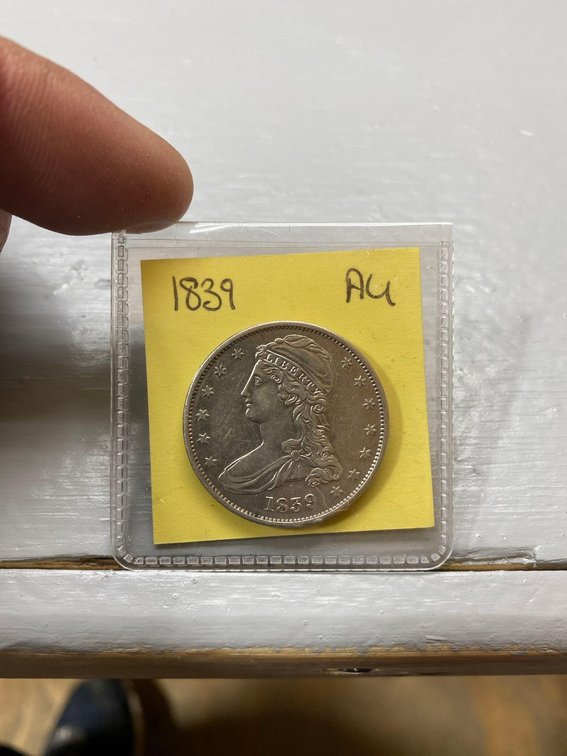 (I-74CO) 1839 CAPPED BUST HALF DOLLAR (AU)