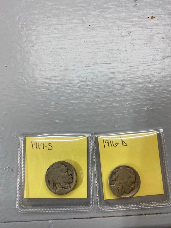 (I-80CO) 1916-D, 1917-S BUFFALO NICKELS