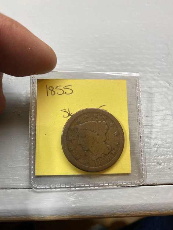 (I-82CO) 1955 LARGE CENT (FANCY 5)