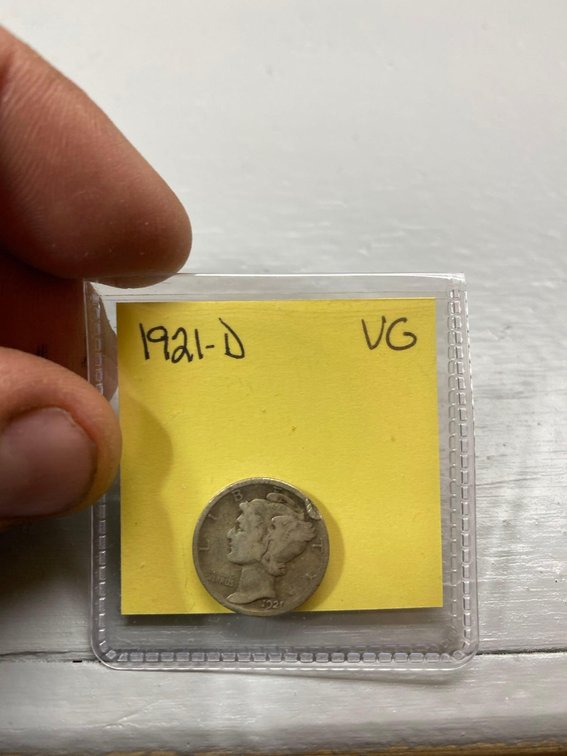 (I-85CO) 1921-D MERCURY DIME